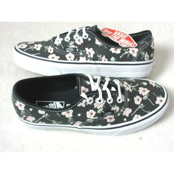Vans Authentic Women's Vintage Floral Blue Graphite canvas shoes Sizes NIB - Picture 2 of 5
